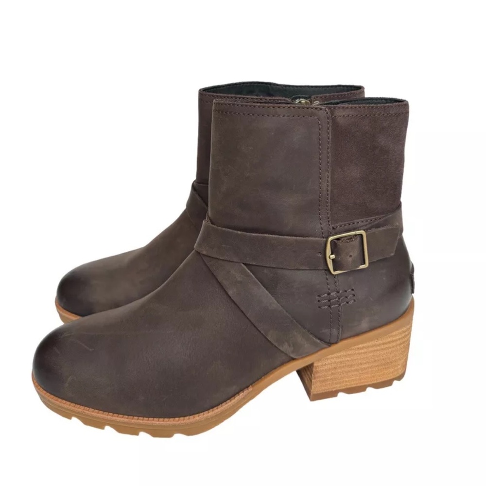 Sorel Cate Women’s Buckle Brown Leather Boots Size 9.5 - Picture 2 of 8